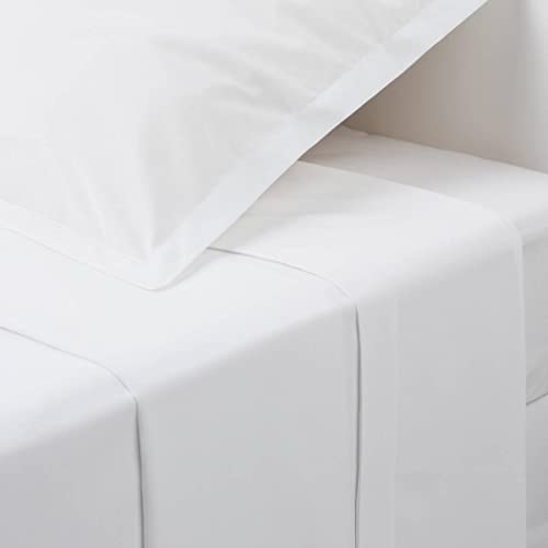 Atmosphera - Bettlaken aus Baumwolle - weiß 240x290 cm - Weiß von ATMOSPHERA CREATEUR D'INTERIEUR