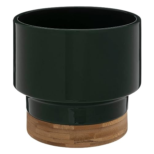 Atmosphera - Blumentopf Topf aus Keramik & Bambus - Dunkelgrün - H.16 cm - Dunkelgrün Atmosphera - Blumentopf Topf aus Keramik & Bambus - Dunkelgrün - H.16 cm - Dunkelgrün von ATMOSPHERA CREATEUR D'INTERIEUR