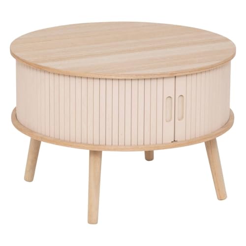 Atmosphera - Couchtisch 2 türen nysos beige 60x60x40,7cm von ATMOSPHERA CREATEUR D'INTERIEUR