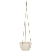Atmosphera - Hängender Übertopf Wild Keramik weiß D17xH10,5cm créateur d'intérieur von ATMOSPHERA