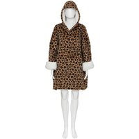 Atmosphera - Plaid Hoodie beige - Leopardenprint - 85x118cm créateur d'intérieur von ATMOSPHERA