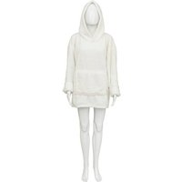 Atmosphera - Plaid Kapuzenpullover Flanell Teddy Weiß Einheitsgröße créateur d'intérieur von ATMOSPHERA