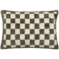 Atmosphera - Schachbrettmuster-Kissen Itha Khaki Grün 38x58cm créateur d'intérieur von ATMOSPHERA