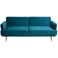 Atmosphera - Schlafsofa Jack blau aus Samt 3-Sitzer créateur d'intérieur von ATMOSPHERA