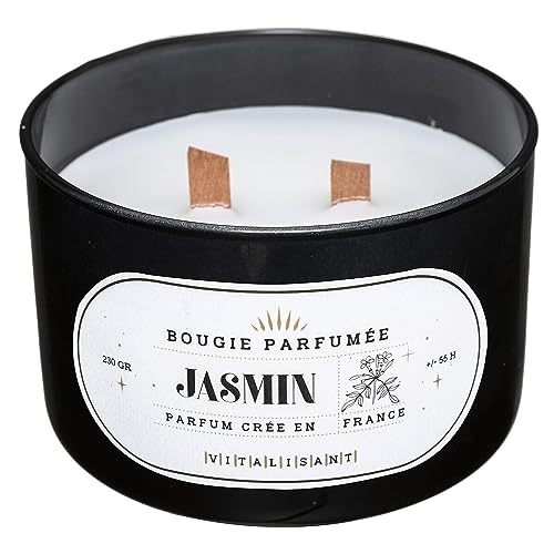 Atmosphera - Duftkerze Snow - Jasmin - 470 g - Schwarz von ATMOSPHERA CREATEUR D'INTERIEUR