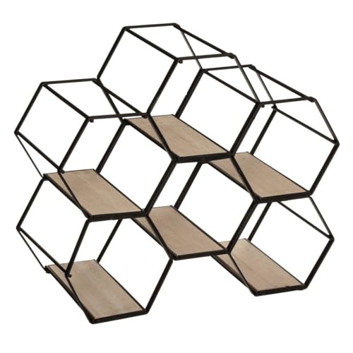 Atmosphera - Flaschenhalter - 6 Flaschen "Arty" - Metall und Holz - schwarz - 26x29-5 cm - Schwarz von ATMOSPHERA CREATEUR D'INTERIEUR