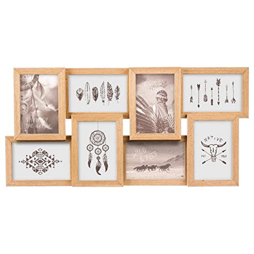 Atmosphera - Fotocollage - Holz - 8 Fotos - Beige von ATMOSPHERA CREATEUR D'INTERIEUR