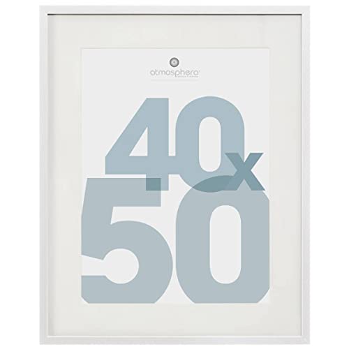 Atmosphera - Fotorahmen "Manu" - Holz und Glas - weiß - 40x50 cm - Weiß von ATMOSPHERA CREATEUR D'INTERIEUR