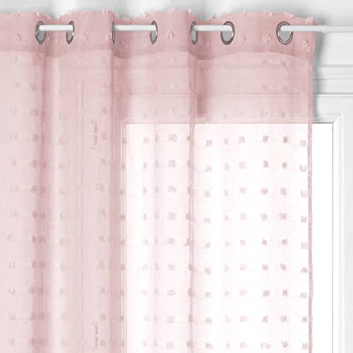 Atmosphera - Gardine Lily - rosa - 140x240 cm - Hell-Pink von ATMOSPHERA CREATEUR D'INTERIEUR