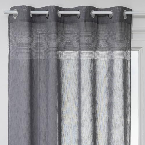 Atmosphera - Gardine - grau - 140x240 cm - Grau von ATMOSPHERA CREATEUR D'INTERIEUR