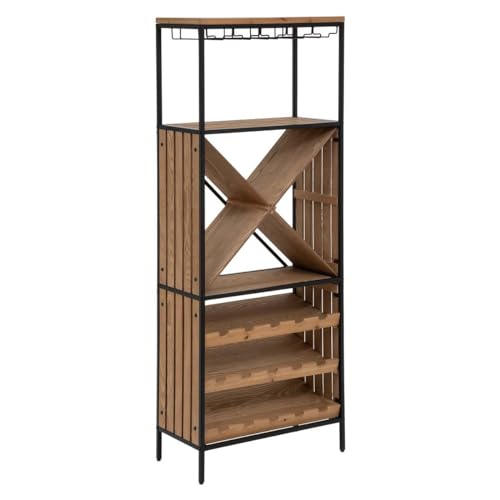 Atmosphera - Getränkeregal Bakos - Metall & Esche H. 160 cm - Beige von ATMOSPHERA CREATEUR D'INTERIEUR