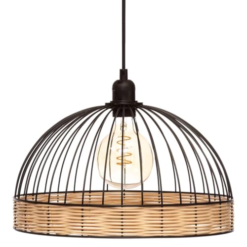 Atmosphera – Hängeleuchte mit Kabel Suwa – Metall & Rattan D35 cm von ATMOSPHERA CREATEUR D'INTERIEUR