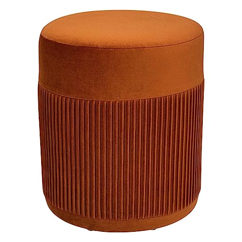 Atmosphera - Hocker Nofy Samt - H.38 cm - Bernstein von ATMOSPHERA CREATEUR D'INTERIEUR