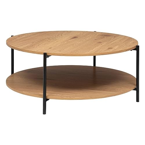 Atmosphera - Kaffeetisch Slano Metall & Papier - D.90 cm - Naturholz von ATMOSPHERA CREATEUR D'INTERIEUR