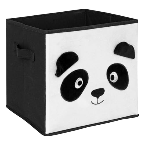 Atmosphera - Kinder aufbewahrungsbox Panda Joey schwarz & weiß 29x29cm von ATMOSPHERA CREATEUR D'INTERIEUR