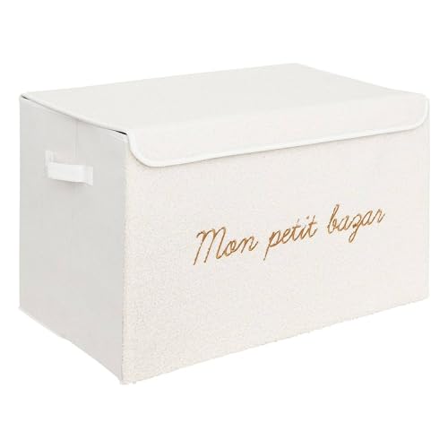 Atmosphera - Kinder aufbewahrungsbox Yuma weiß bouclette 36x57cm von ATMOSPHERA CREATEUR D'INTERIEUR