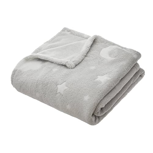 Atmosphera - Kinderplaid mit phosphoreszierendem Muster - grau 125 × 150 cm - Hellgrau von ATMOSPHERA CREATEUR D'INTERIEUR