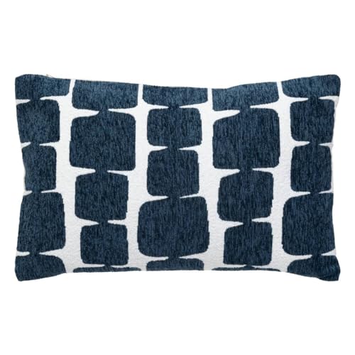 Atmosphera - Kissenbezug aus Chenille Jeni, Blau, Ägäis, 50 x 30 cm von ATMOSPHERA CREATEUR D'INTERIEUR