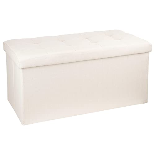 Atmosphera - Klappbarer Doppelhocker Lysandre beige - Beige von ATMOSPHERA CREATEUR D'INTERIEUR