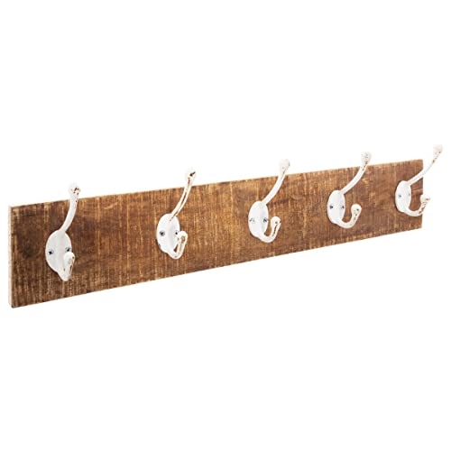 Atmosphera - Kleiderhaken aus Holz 5 Haken 15 × 74 cm - Kastanienbraun von ATMOSPHERA CREATEUR D'INTERIEUR