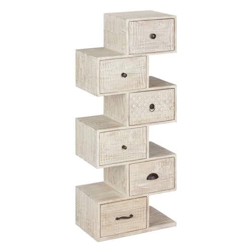 Atmosphera - Kommode 6 Schubladen Ajay - Mangoholz - Sand beige von ATMOSPHERA CREATEUR D'INTERIEUR
