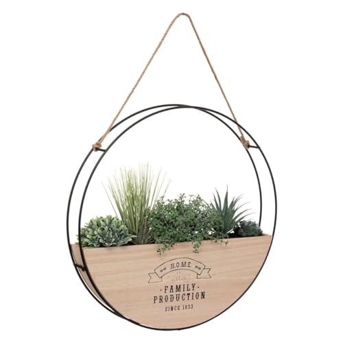Atmosphera - Künstliche Hängepflanze - Holz & Metall D44 cm - Mehrfarbig von ATMOSPHERA CREATEUR D'INTERIEUR