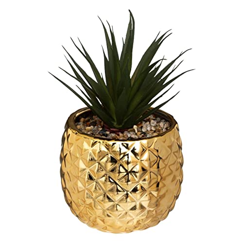 Atmosphera - Kunstpflanze Ananas H. 21 cm - Golden von ATMOSPHERA CREATEUR D'INTERIEUR