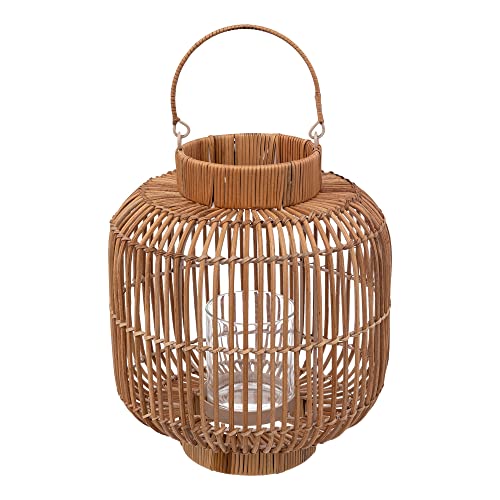 Atmosphera - Laterne Ali - Rattan und Metall - H30 cm - Beige von ATMOSPHERA CREATEUR D'INTERIEUR