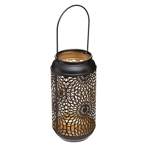 Atmosphera - Laterne - durchbrochenes Metall - schwarz und vergoldet H 23 cm - Schwarz Atmosphera - Laterne - durchbrochenes Metall - schwarz und vergoldet H 23 cm - Schwarz von ATMOSPHERA CREATEUR D'INTERIEUR