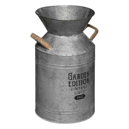 Atmosphera - Milchkännchen - Metall - grau - H37 cm - Grau von ATMOSPHERA CREATEUR D'INTERIEUR