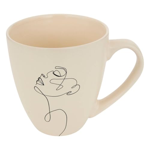 Atmosphera - Mug l face ass 50cl - ECRU von ATMOSPHERA CREATEUR D'INTERIEUR