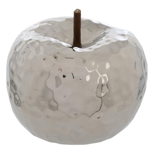 Atmosphera - Outdoor deko-aufsteller apfel "pamela" keramik silber h14cm von ATMOSPHERA CREATEUR D'INTERIEUR