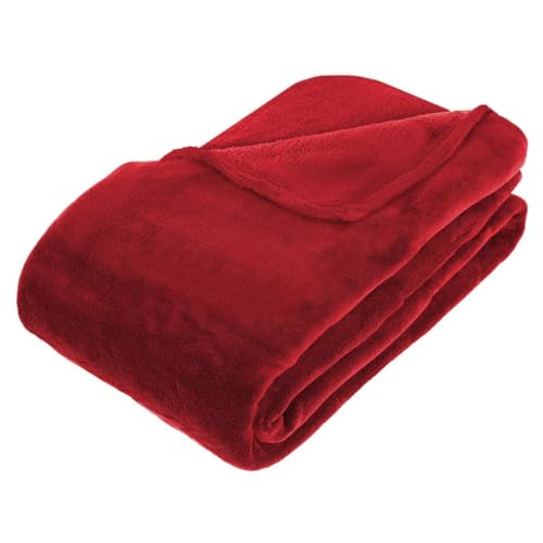 Atmosphera - Plaid Micro 200 180x230 assbox - RED von ATMOSPHERA CREATEUR D'INTERIEUR