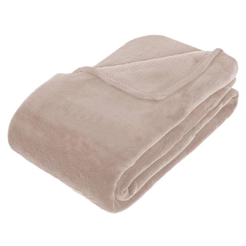 Atmosphera - Plaid Micro 200 180x230 assbox - Taupe von ATMOSPHERA CREATEUR D'INTERIEUR