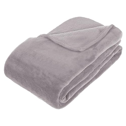 Atmosphera - Plaid Micro 200 180x230 assbox - grau von ATMOSPHERA CREATEUR D'INTERIEUR