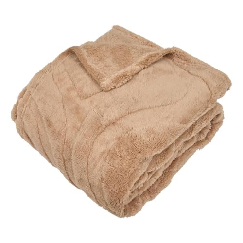 Atmosphera - Plaid sherp Jacq 130x170assbox - beige von ATMOSPHERA CREATEUR D'INTERIEUR