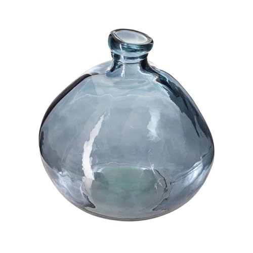 Atmosphera - Runde Vase - recyceltes Glas - sturmblau - D23 cm - Blau von AC-Déco