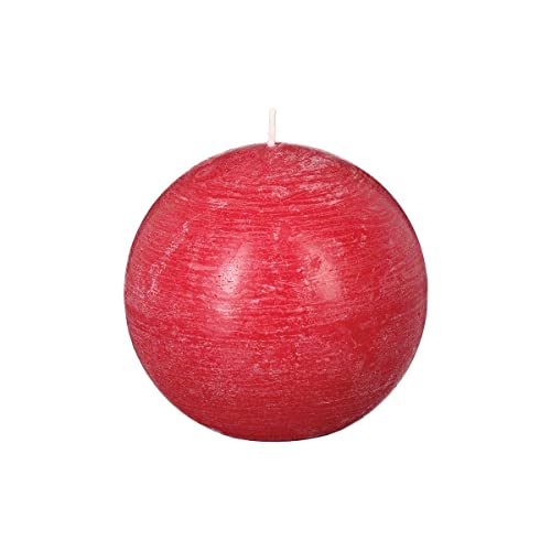 Atmosphera - Rustikale Kugelkerze - rot - 445g - Rot von ATMOSPHERA CREATEUR D'INTERIEUR