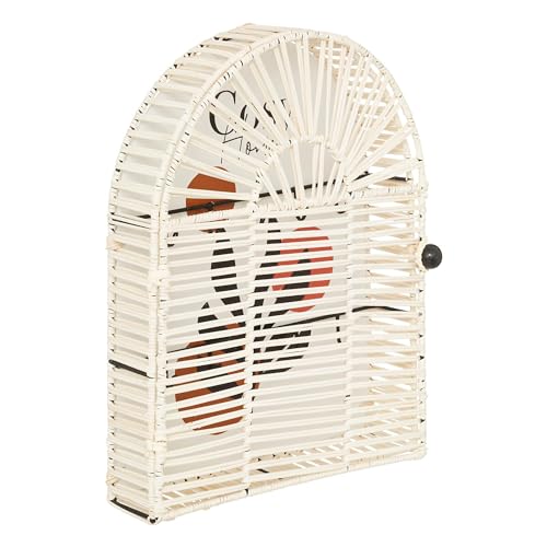 Atmosphera - Schlüsselkasten Cosy Metall und Rattan - 28x38 cm - Beige von ATMOSPHERA CREATEUR D'INTERIEUR