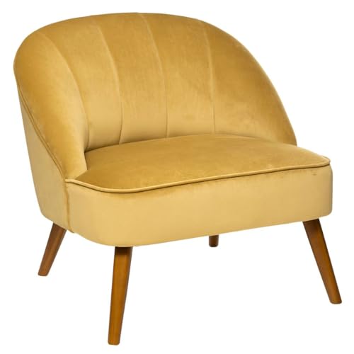 Atmosphera - Sessel Naova - gelb - Samt - Senfgelb von ATMOSPHERA CREATEUR D'INTERIEUR