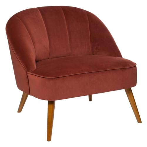 Atmosphera - Sessel Naova - rosa Terrakotta - Samt - Terrakotta von ATMOSPHERA CREATEUR D'INTERIEUR