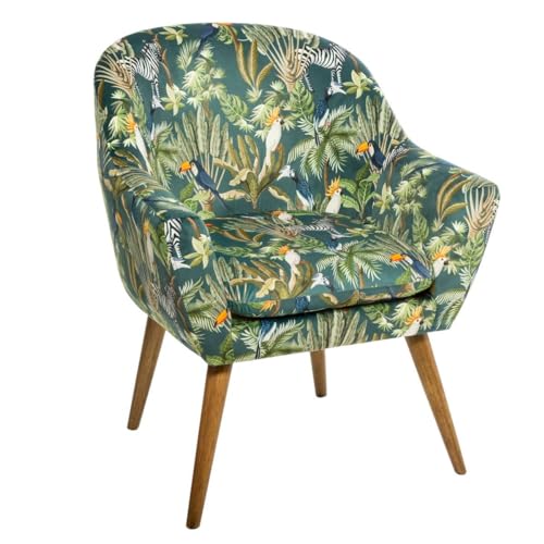 Atmosphera - Sessel Sango mit Dschungelprint - Grün von ATMOSPHERA CREATEUR D'INTERIEUR