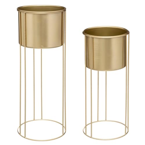 Atmosphera - Set aus 2 Töpfen Artifice - goldfarben - Metall H58 cm - Golden Atmosphera - Set aus 2 Töpfen Artifice - goldfarben - Metall H58 cm - Golden von ATMOSPHERA CREATEUR D'INTERIEUR
