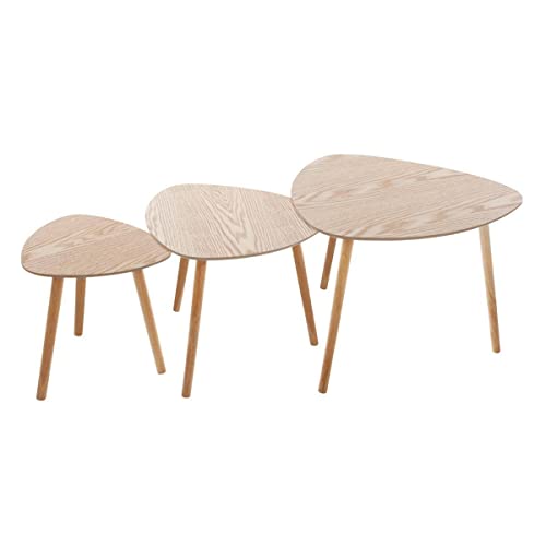 Atmosphera - Set aus 3 Couchtischen Mileo - Naturholz - Beige von ATMOSPHERA CREATEUR D'INTERIEUR