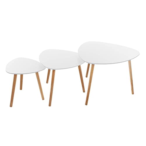 Atmosphera - Set aus 3 Couchtischen Mileo weiß - Model 1 von ATMOSPHERA CREATEUR D'INTERIEUR