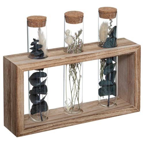 Atmosphera - Set aus 3 Röhren mit Trockenblumen House H. 17 cm - Weiß von ATMOSPHERA CREATEUR D'INTERIEUR