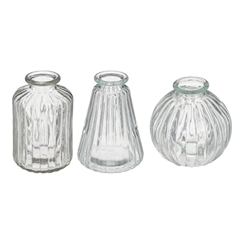 Atmosphera - Set aus 3 Soliflores Lour Glas - H11 cm - Transparent von ATMOSPHERA CREATEUR D'INTERIEUR