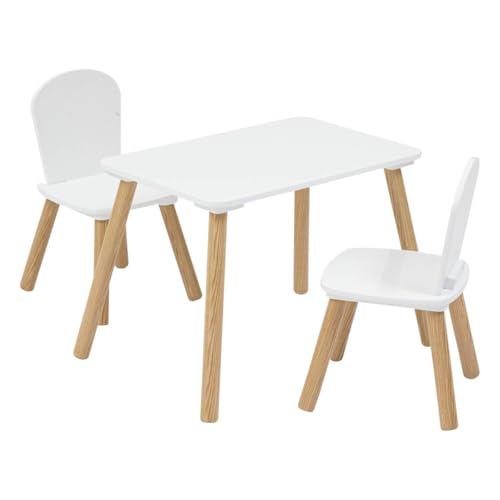 Atmosphera - Set aus kindertisch und 2 kinderstühlen Alex weiß 3-teilig von ATMOSPHERA CREATEUR D'INTERIEUR