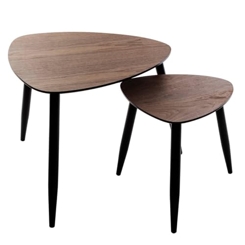 Atmosphera - Set bestehend aus 2 Couchtischen Mileo - Kastanienbraun von ATMOSPHERA CREATEUR D'INTERIEUR