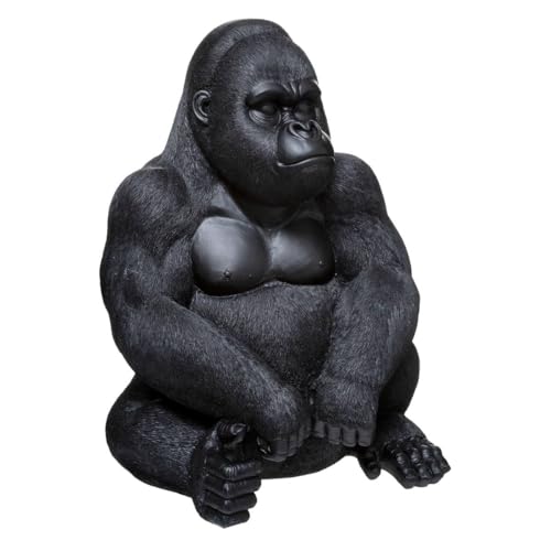 Atmosphera - Skulptur Gorilla sitzend H. 46 cm - Schwarz von ATMOSPHERA CREATEUR D'INTERIEUR